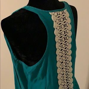 Lily Rose Turquoise Lace Tank Top